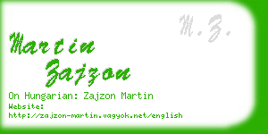 martin zajzon business card